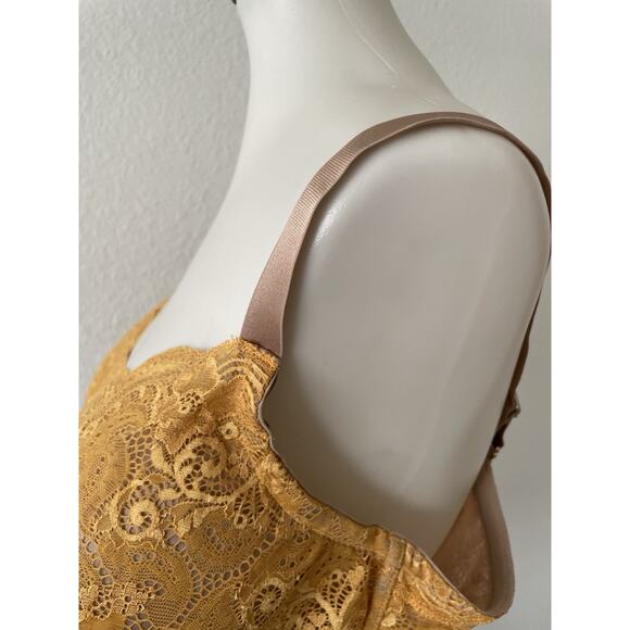 Third Love Bra Lingerie 24/7 Lace Balconette Intimates Yellow Tan - Picture 6 of 12